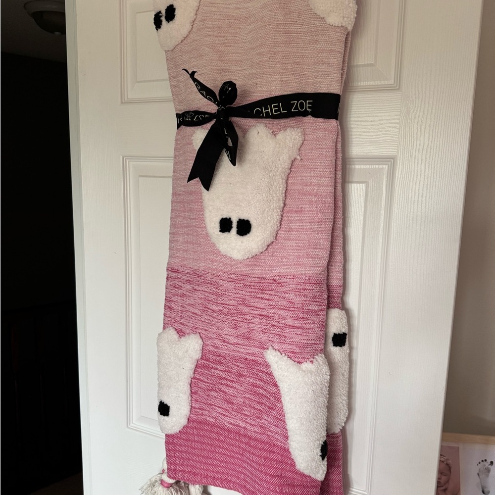 Rachel Zoe NWT Pink Ghost Throw